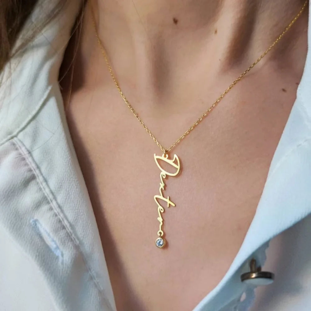 Amalthea Birthstone Name Necklace