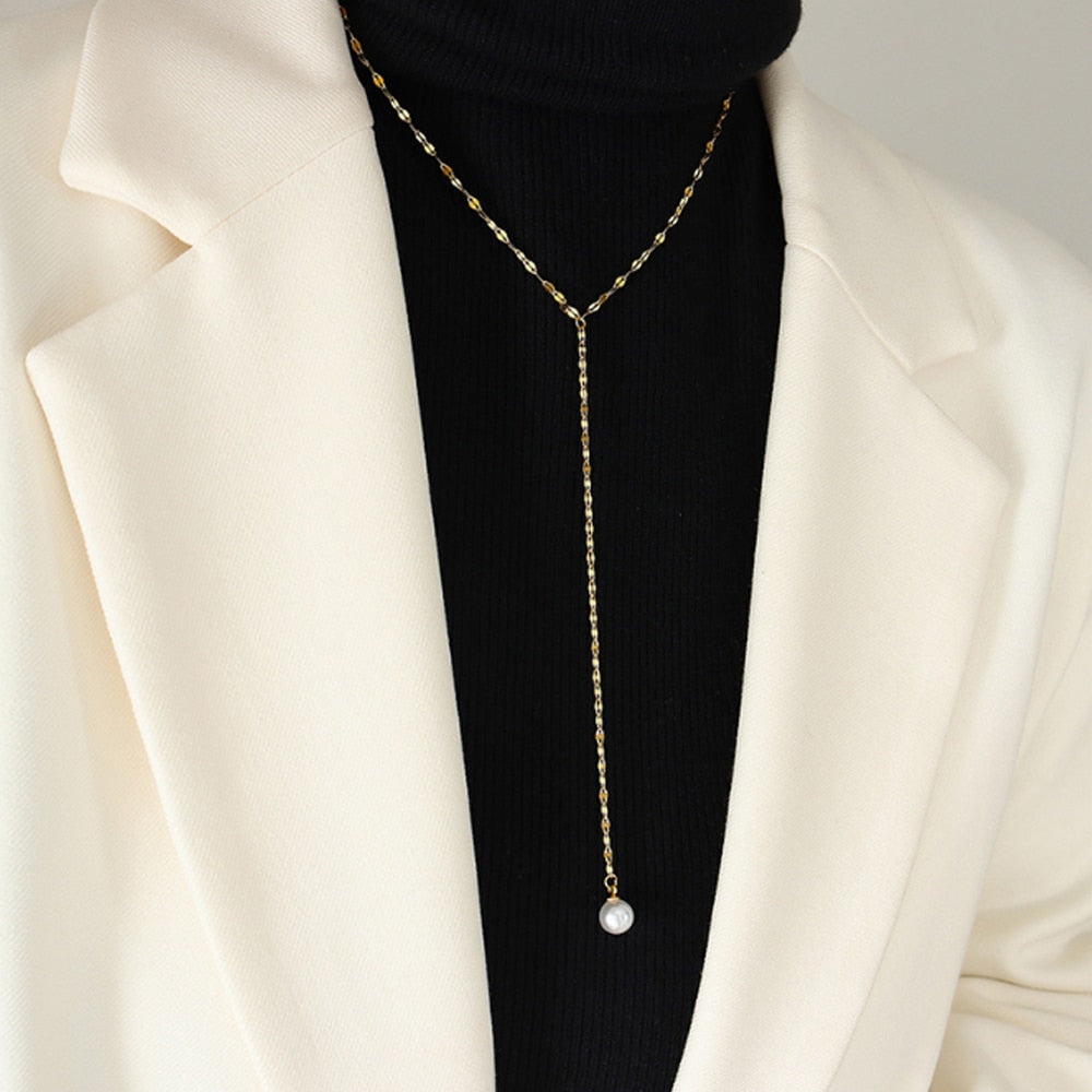 Y-Shaped Teardrop Necklace - Wrenlee