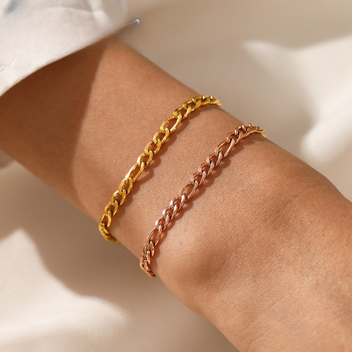 4mm Elegant Figaro Link Bracelet - Wrenlee