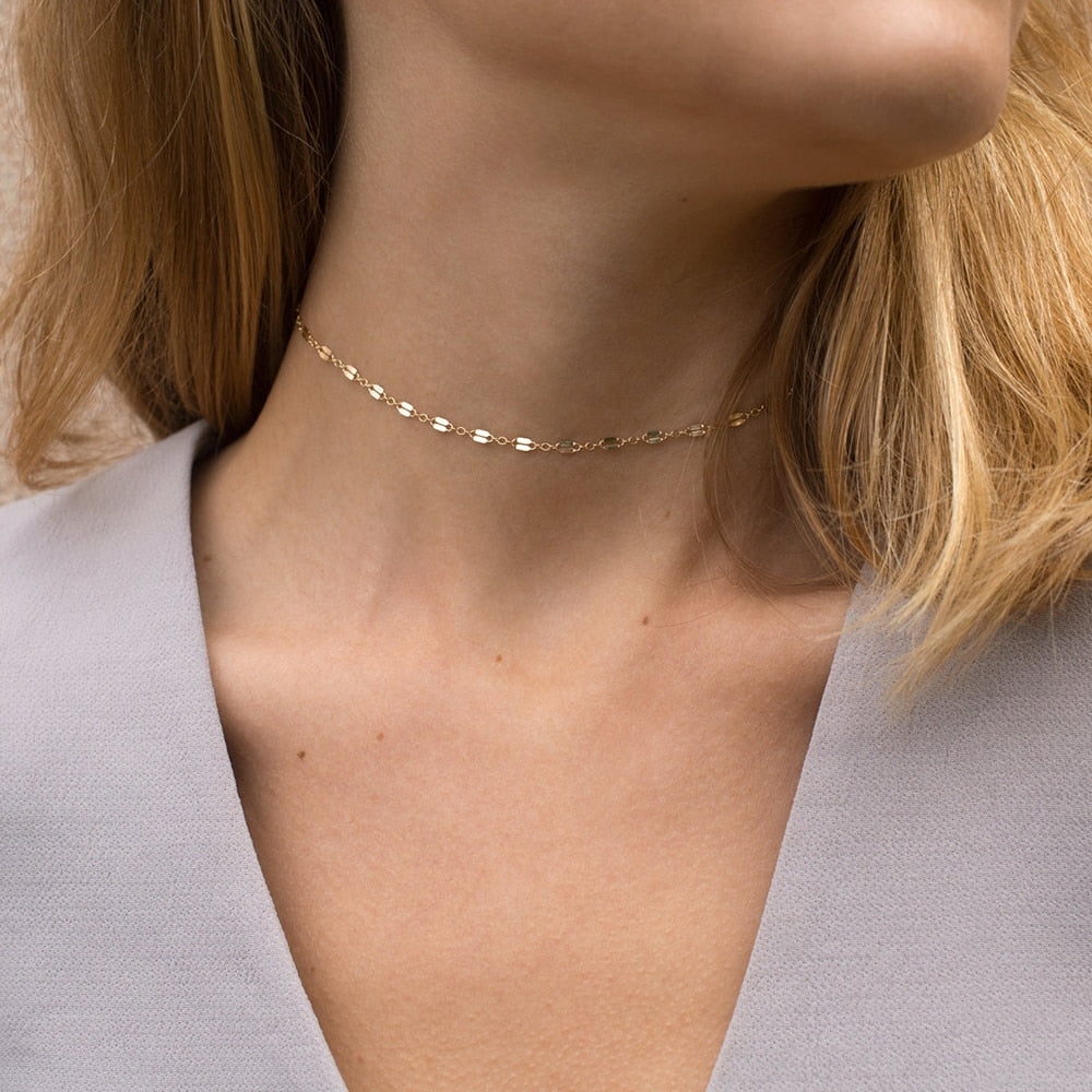 Link Chain Choker Necklace - Wrenlee