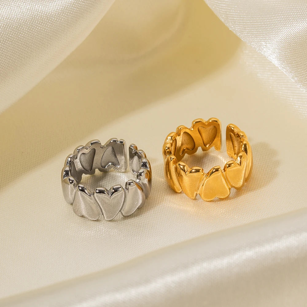 Golden Heart Love Open Ring