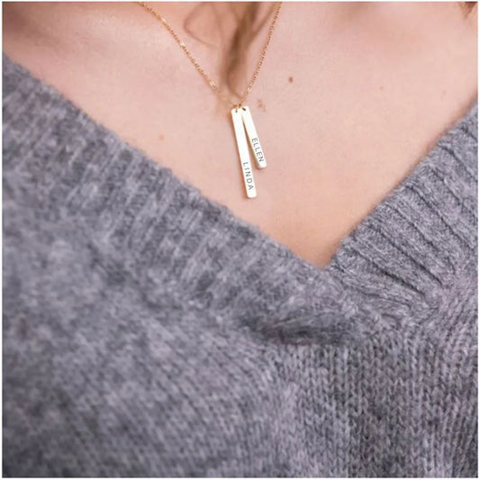 Personalized Double Bar Necklace