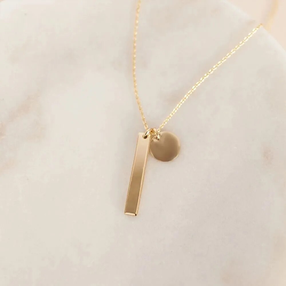 Françoise Bar and Coin Pendant Necklace