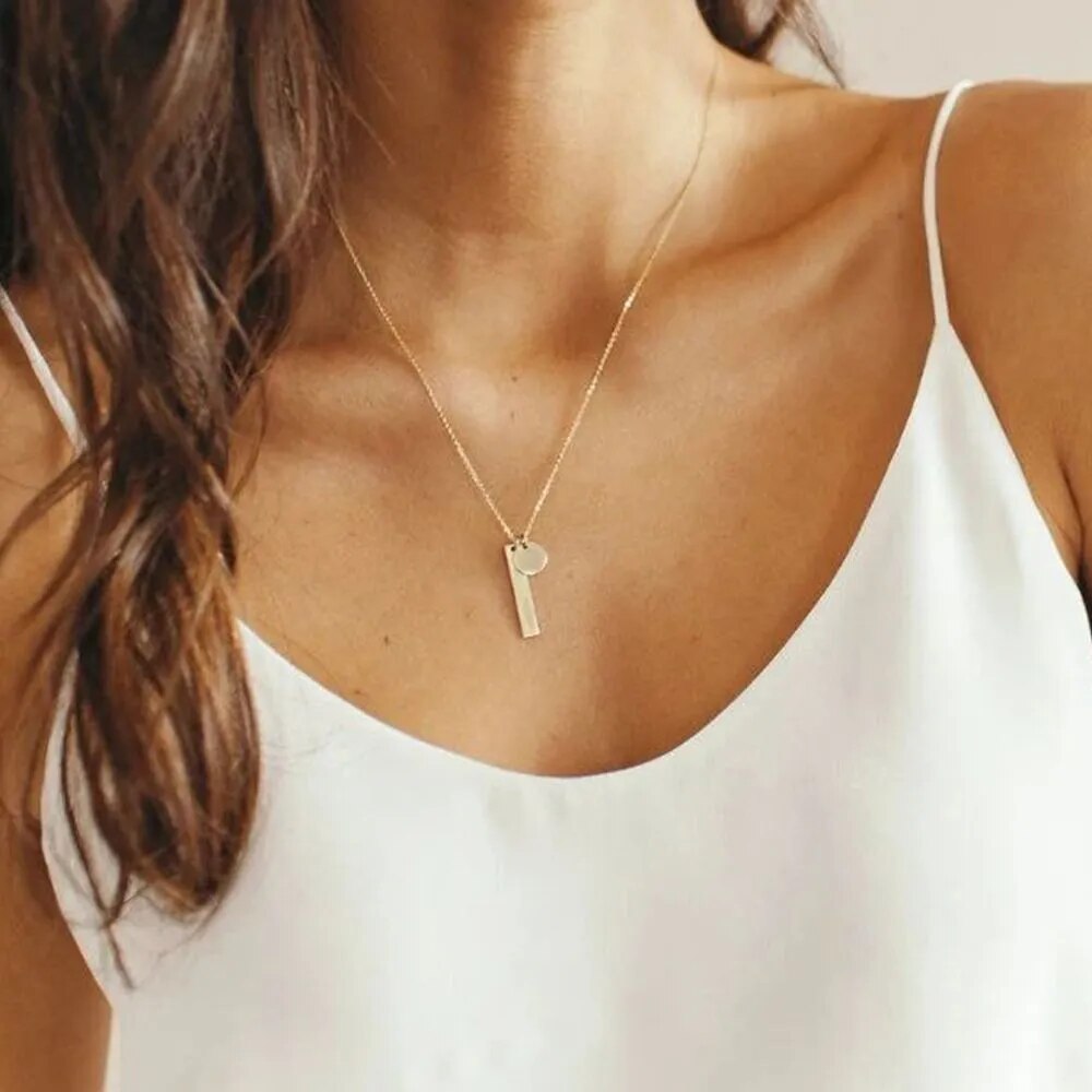 Françoise Bar and Coin Pendant Necklace