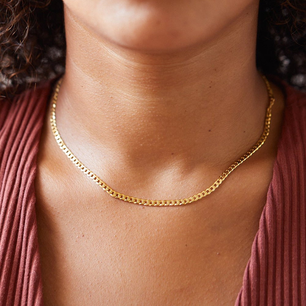 2mm Collar Cuban Link Necklace - Wrenlee