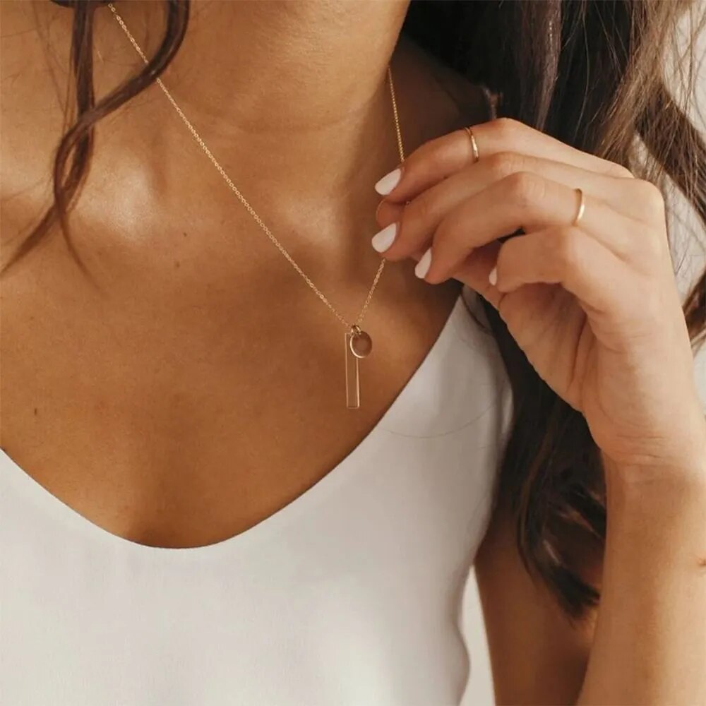 Françoise Bar and Coin Pendant Necklace
