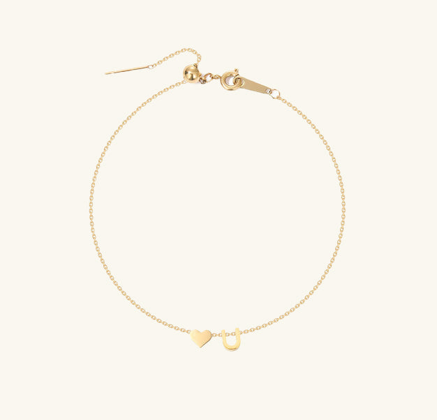 LoveMari Heart Initial Bracelet