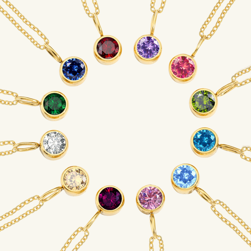 Eileithyia Birthstone Charm Necklace - Wrenlee