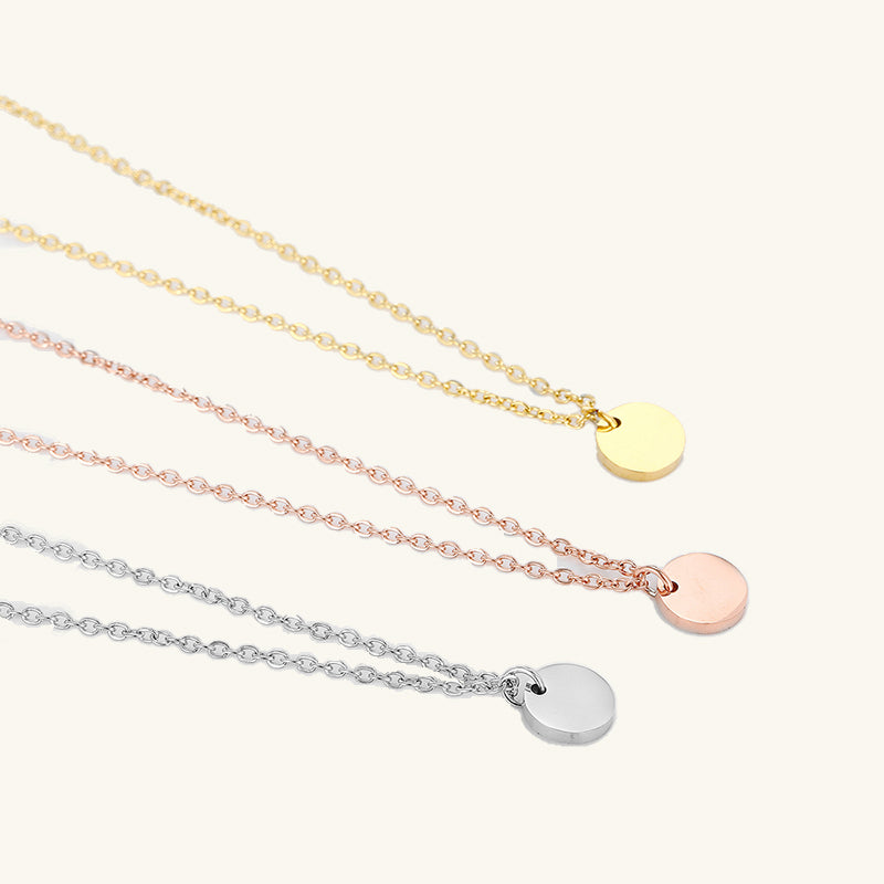 Arya Double Layer Disc Pendant Necklace Set