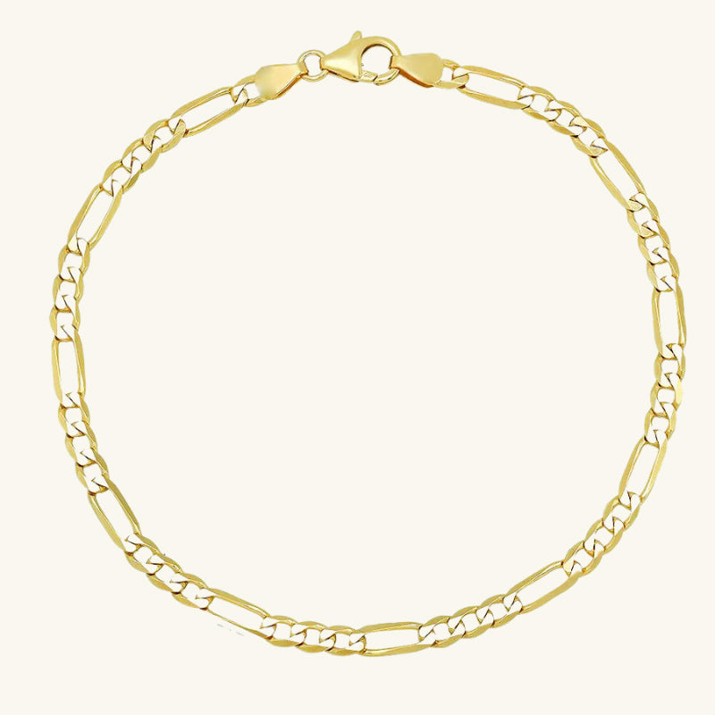 4mm Elegant Figaro Link Bracelet - Wrenlee