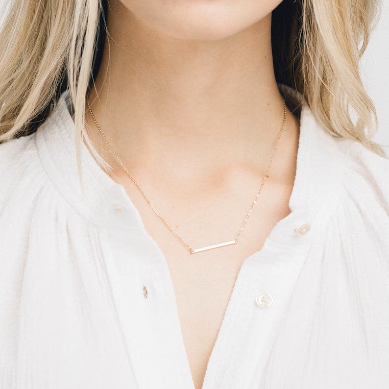 Layered Bar and Link Chain Choker Necklace