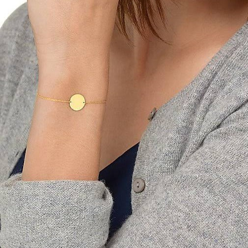 Engraved Initial Coin Bracelet - Wrenlee