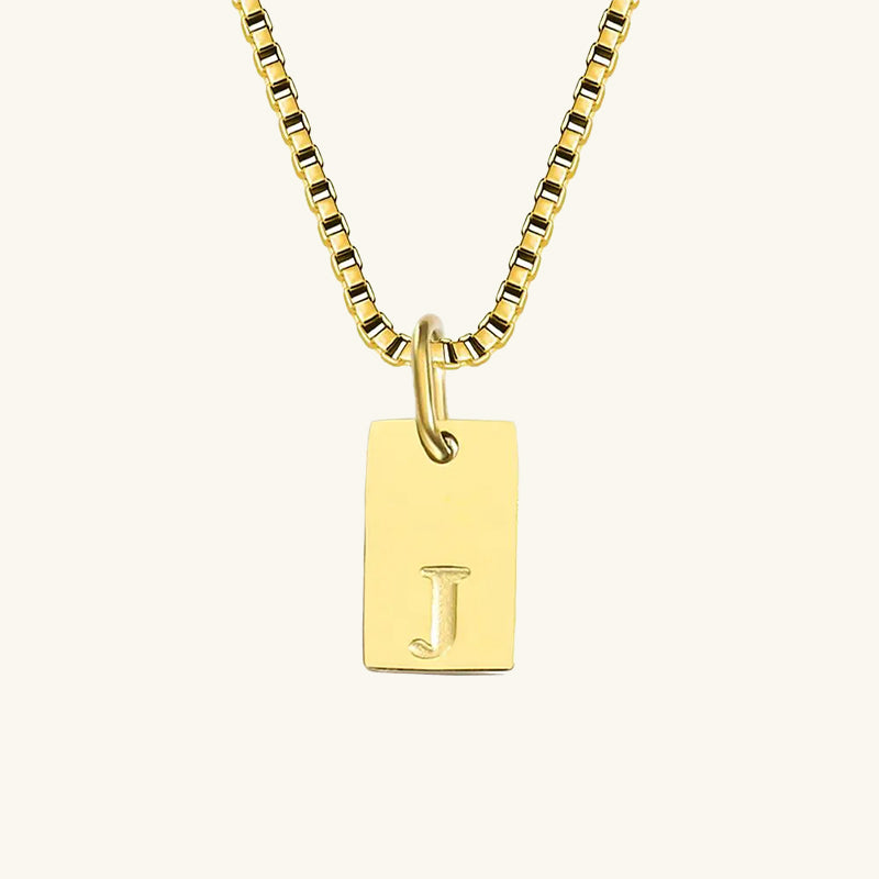 Engraved Box Chain Necklace