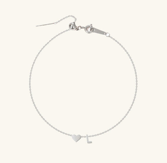 LoveMari Heart Initial Bracelet