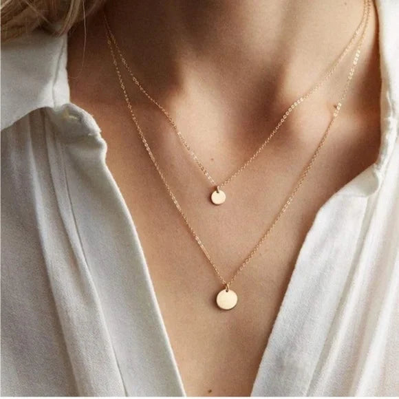 Double Discs Set Necklace