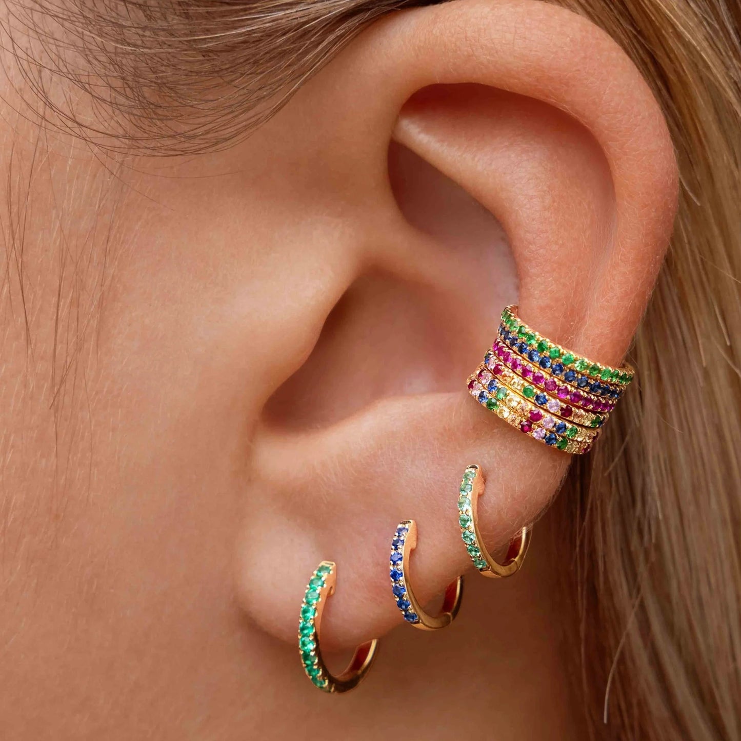 Birthstone Minimal Hoop Earrings - Wrenlee
