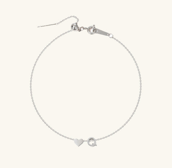 LoveMari Heart Initial Bracelet