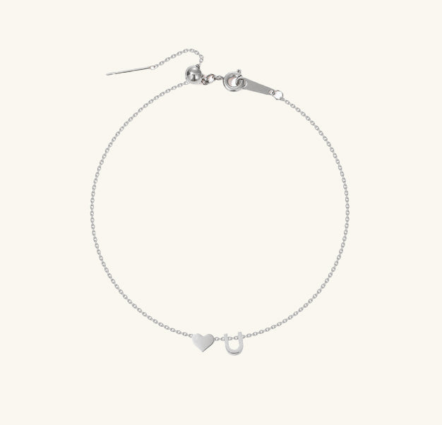 LoveMari Heart Initial Bracelet