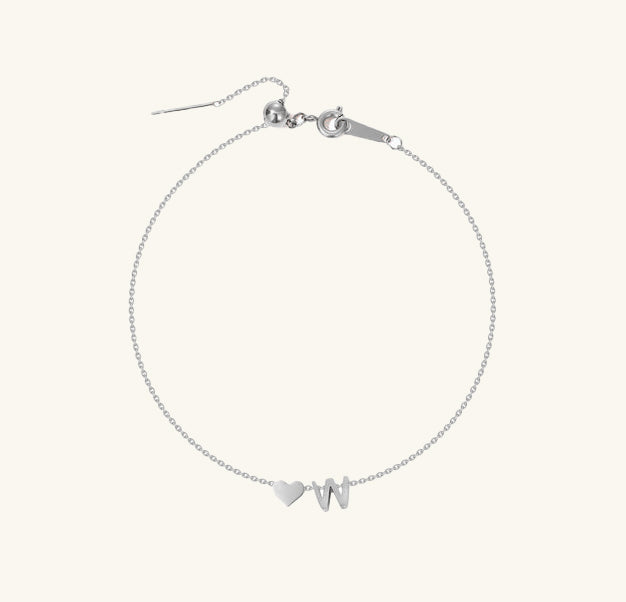 LoveMari Heart Initial Bracelet