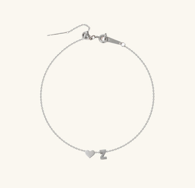 LoveMari Heart Initial Bracelet