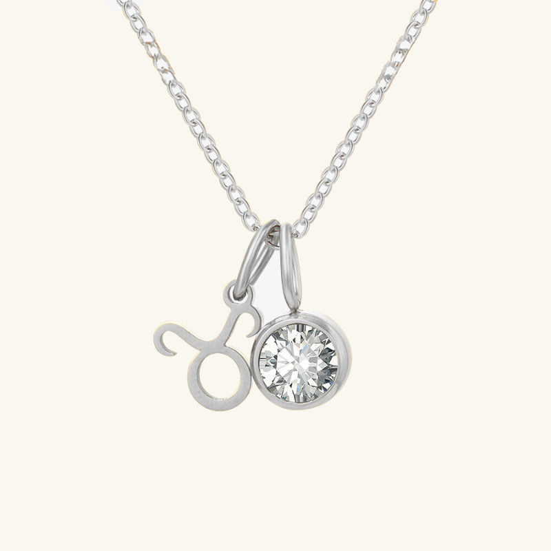 Birthstone Zodiac Double Pendant Necklace - Wrenlee