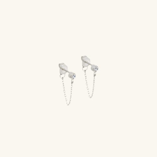 Birthstone Chain Stud Earrings - Wrenlee