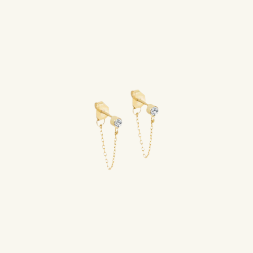 Birthstone Chain Stud Earrings - Wrenlee
