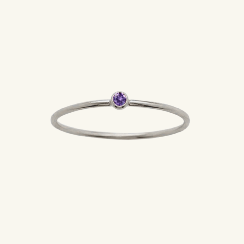 Bazel Birthstone Ring - Wrenlee