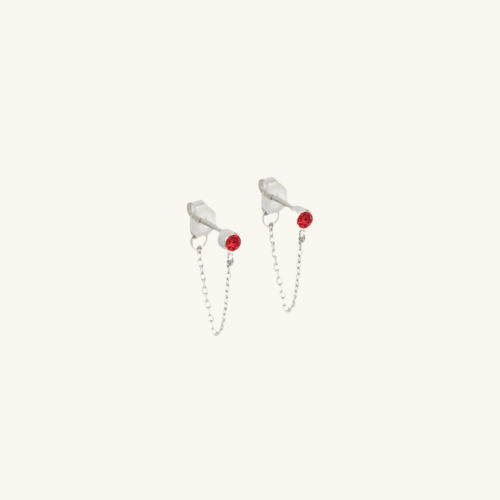 Birthstone Chain Stud Earrings - Wrenlee