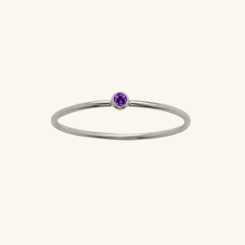 Bazel Birthstone Ring - Wrenlee