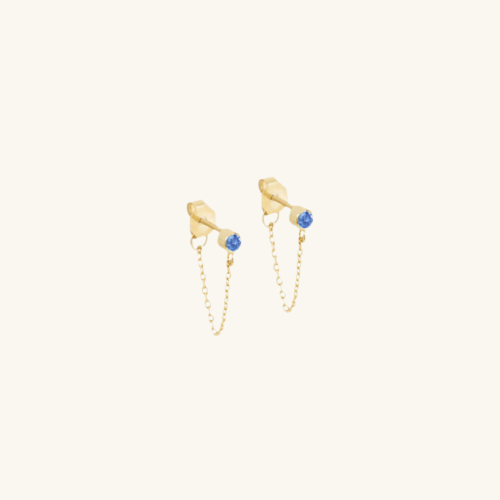 Birthstone Chain Stud Earrings - Wrenlee