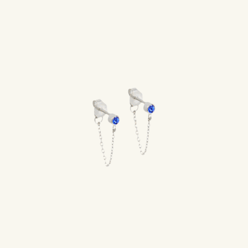 Birthstone Chain Stud Earrings - Wrenlee