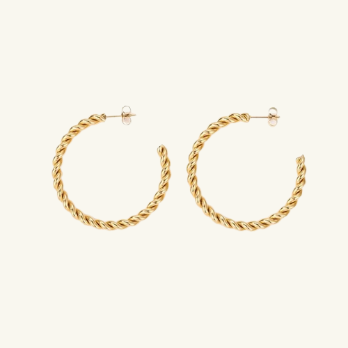 Spiral Twist Hoop Earrings - Wrenlee