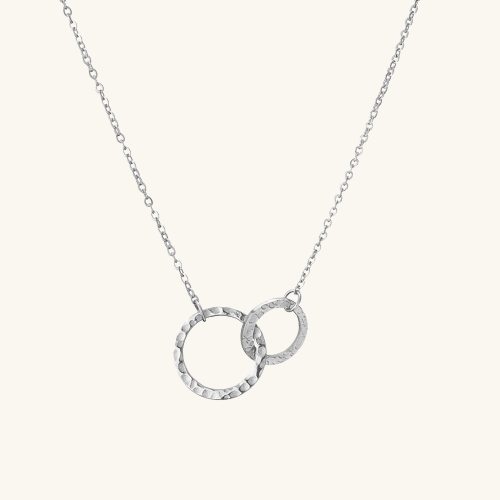 Dainty Double Circle Pendant Necklace - Wrenlee