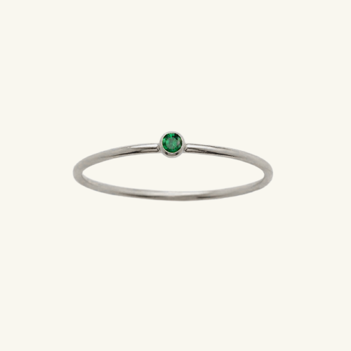 Bazel Birthstone Ring - Wrenlee