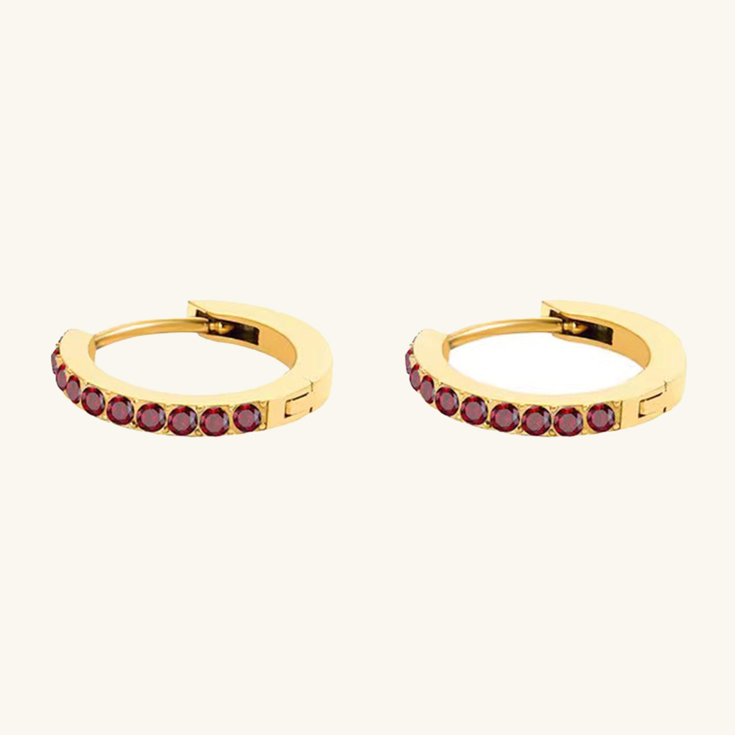 Birthstone Minimal Hoop Earrings - Wrenlee