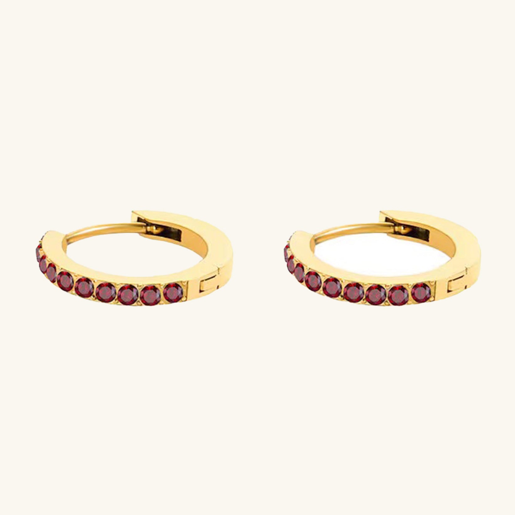 Birthstone Minimal Hoop Earrings - Wrenlee