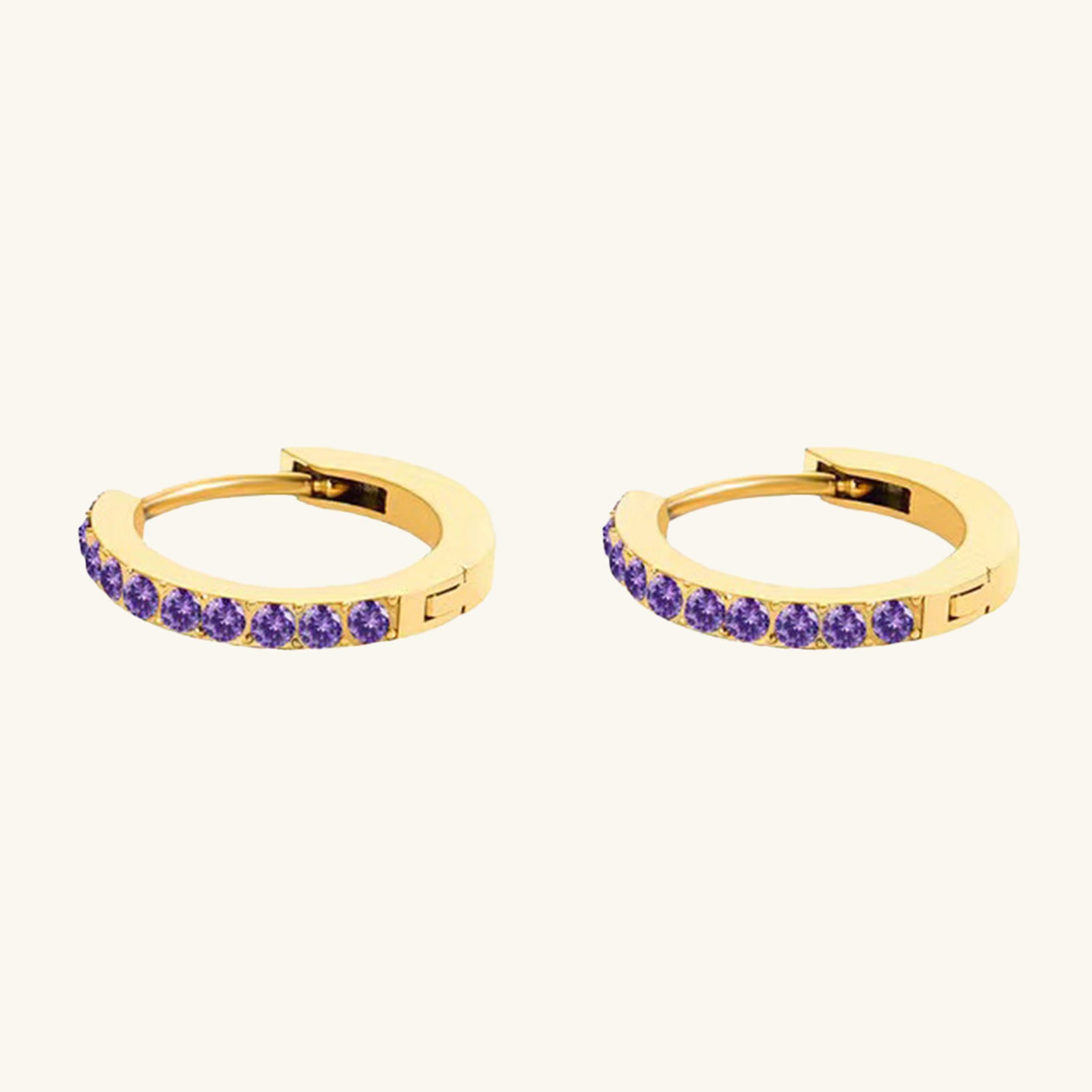 Birthstone Minimal Hoop Earrings - Wrenlee
