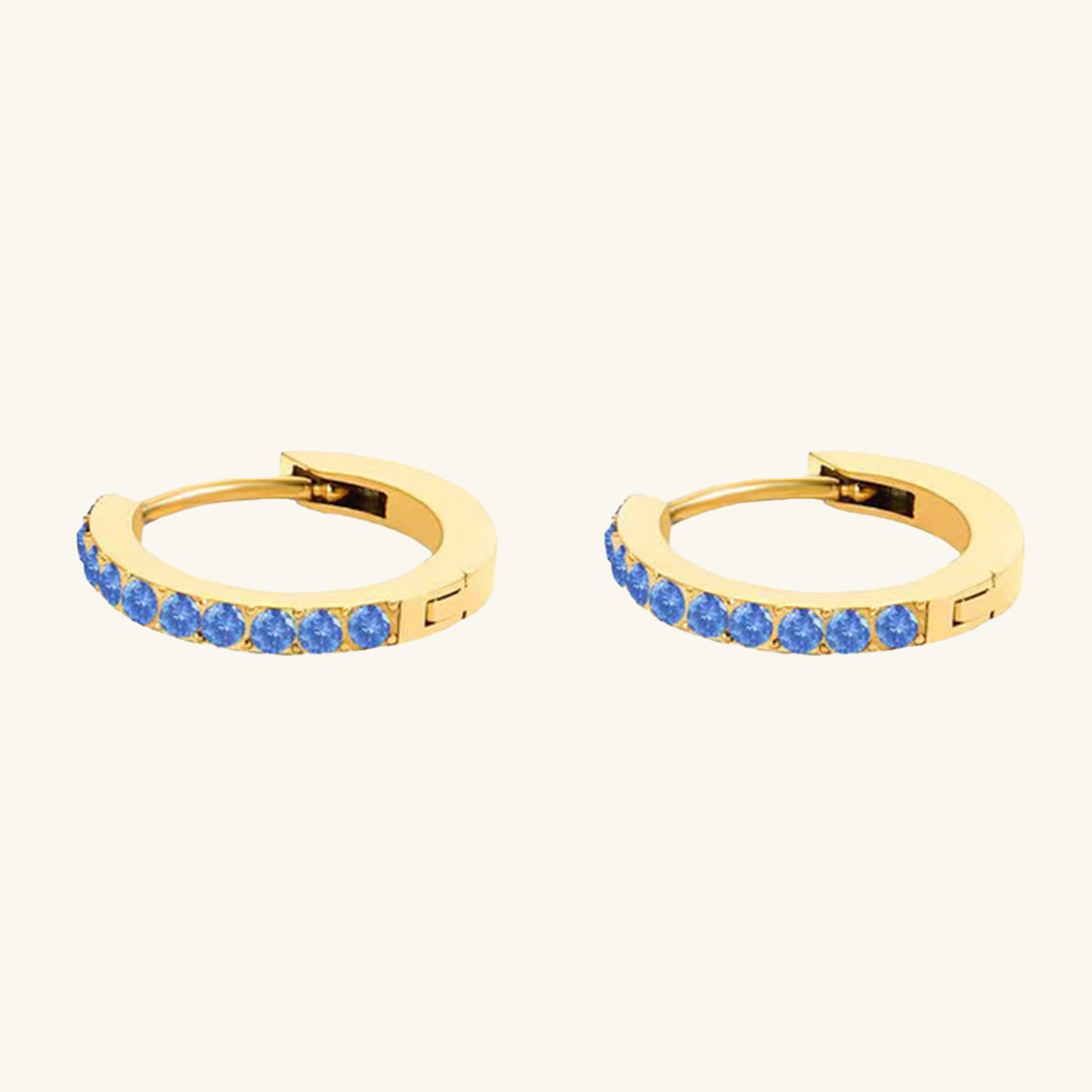 Birthstone Minimal Hoop Earrings - Wrenlee