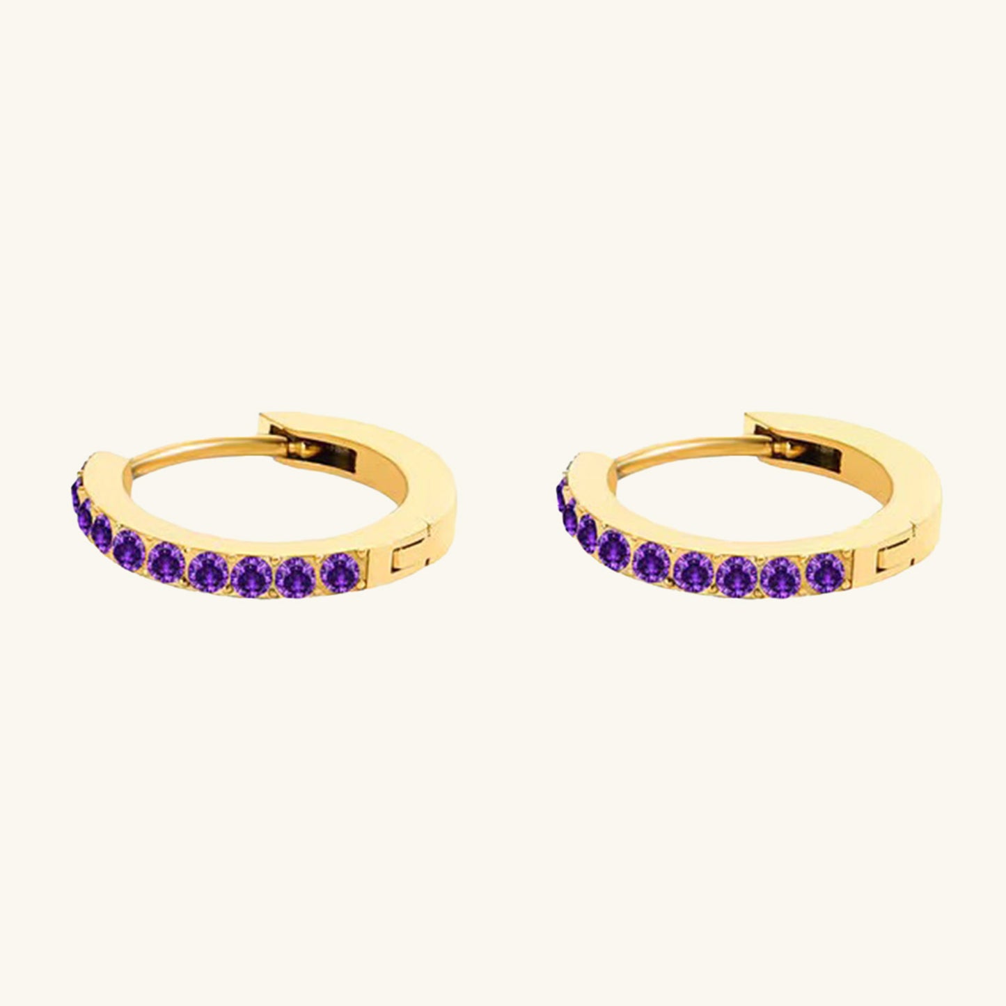 Birthstone Minimal Hoop Earrings - Wrenlee