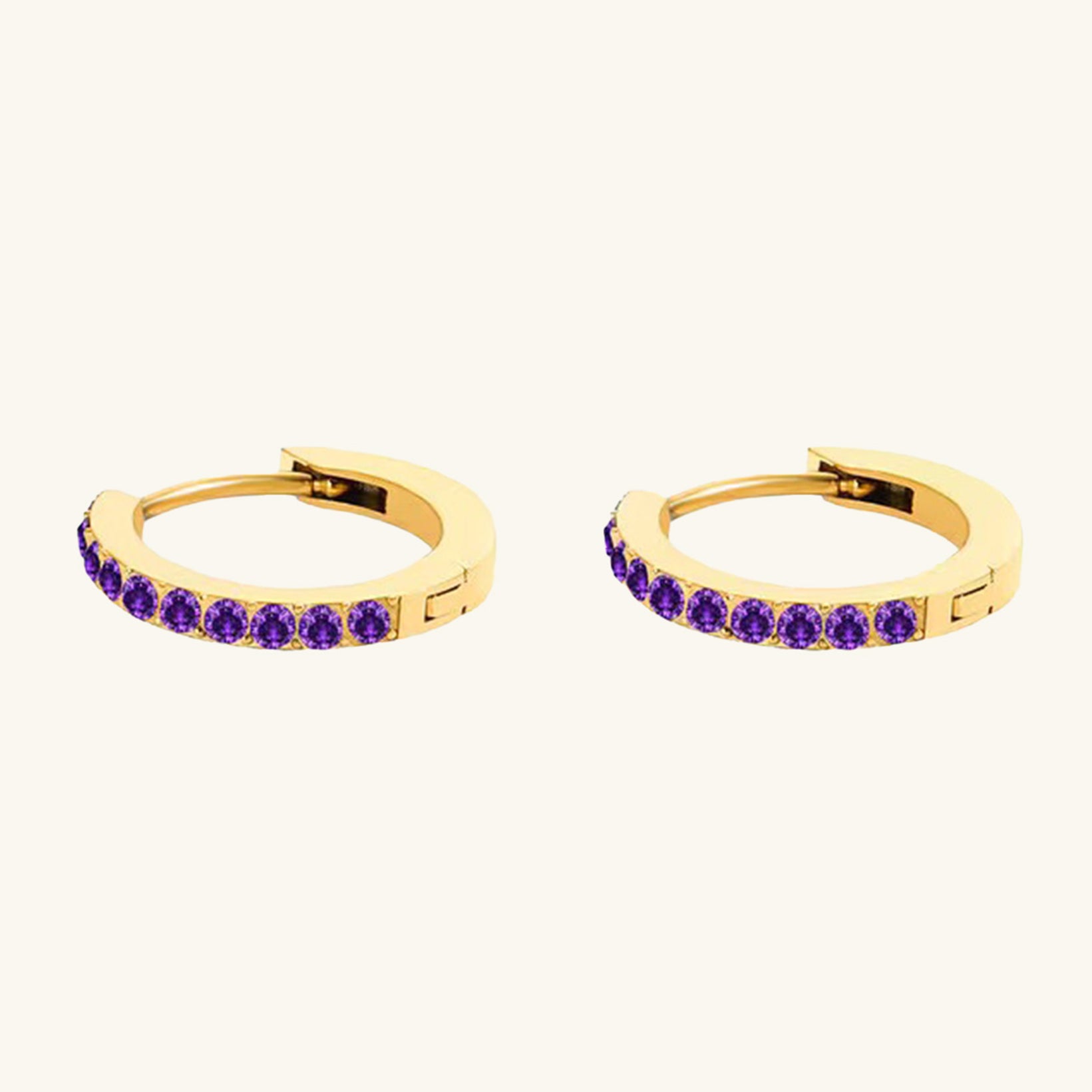 Birthstone Minimal Hoop Earrings - Wrenlee