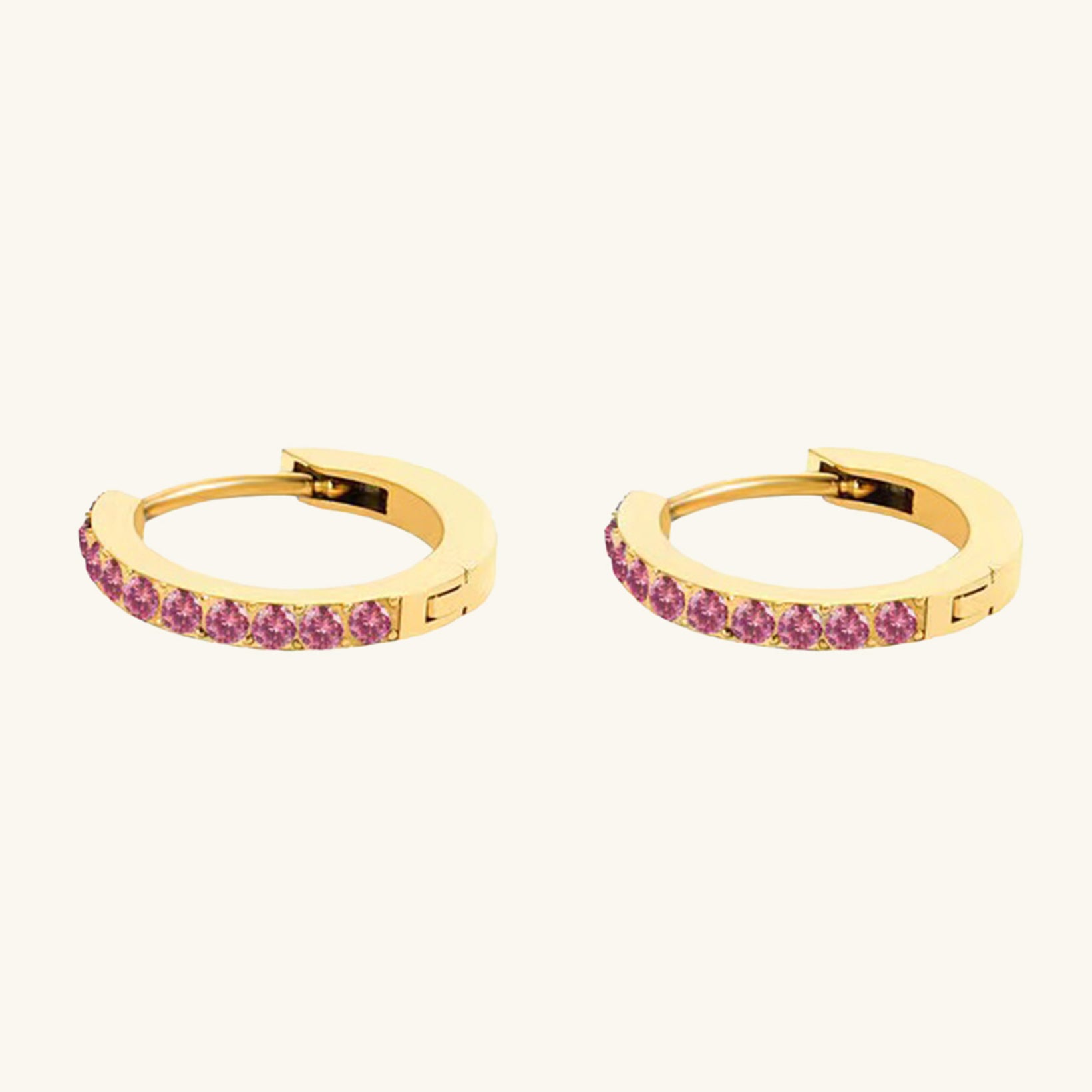 Birthstone Minimal Hoop Earrings - Wrenlee