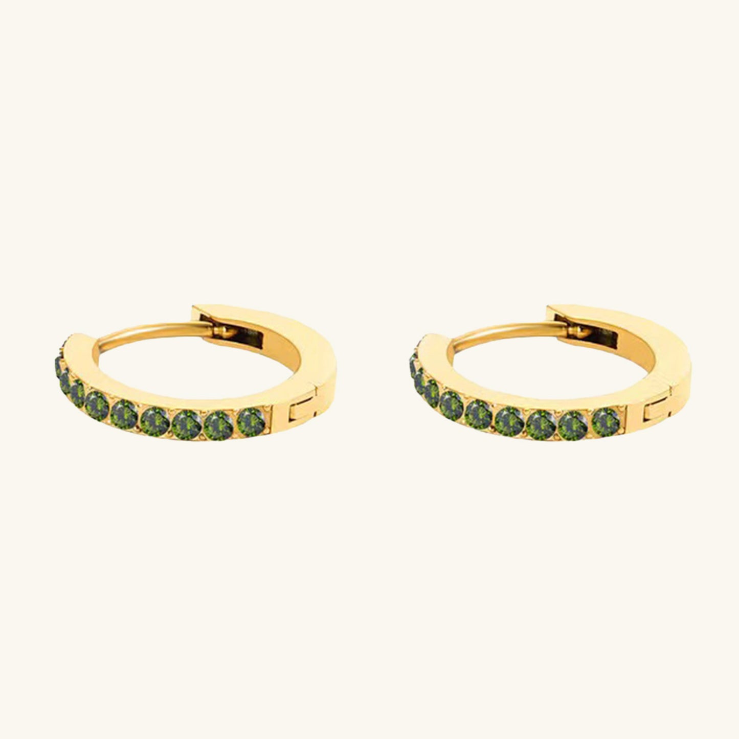 Birthstone Minimal Hoop Earrings - Wrenlee
