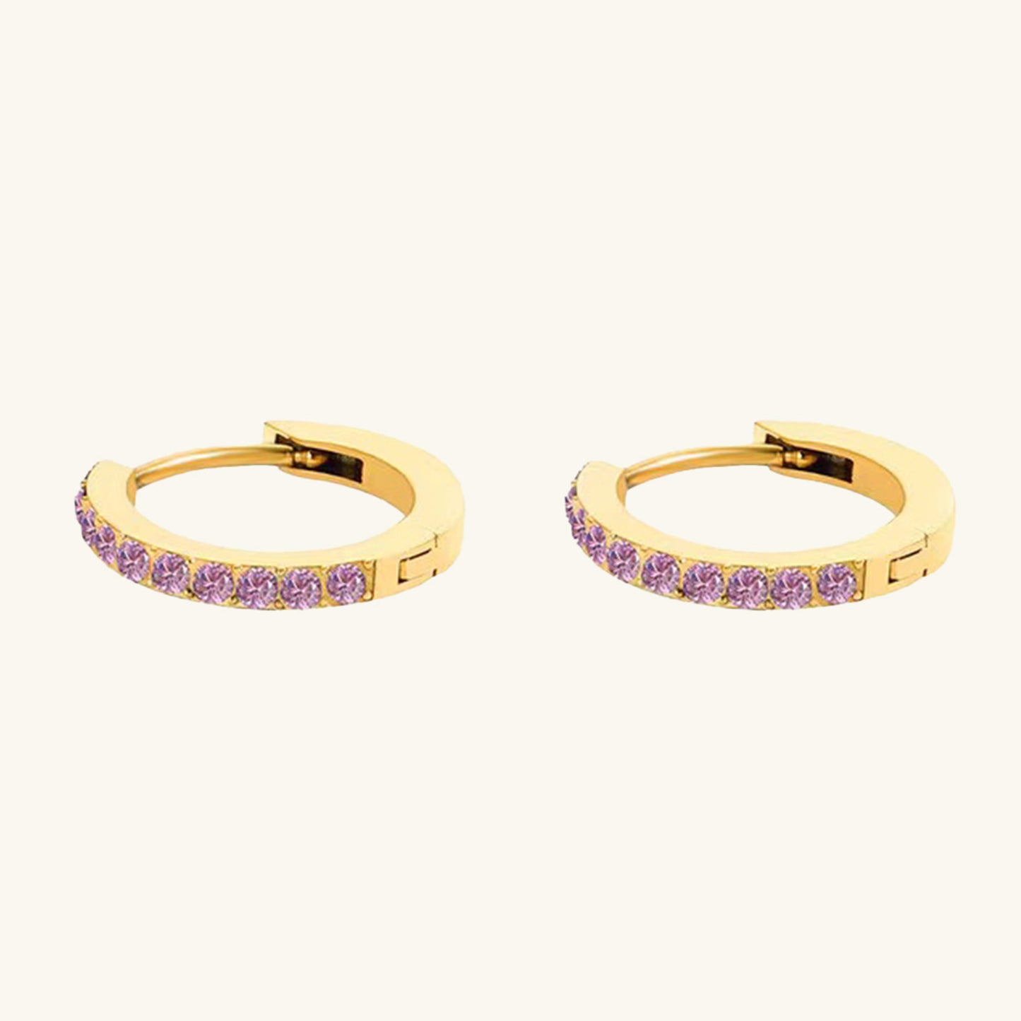 Birthstone Minimal Hoop Earrings - Wrenlee