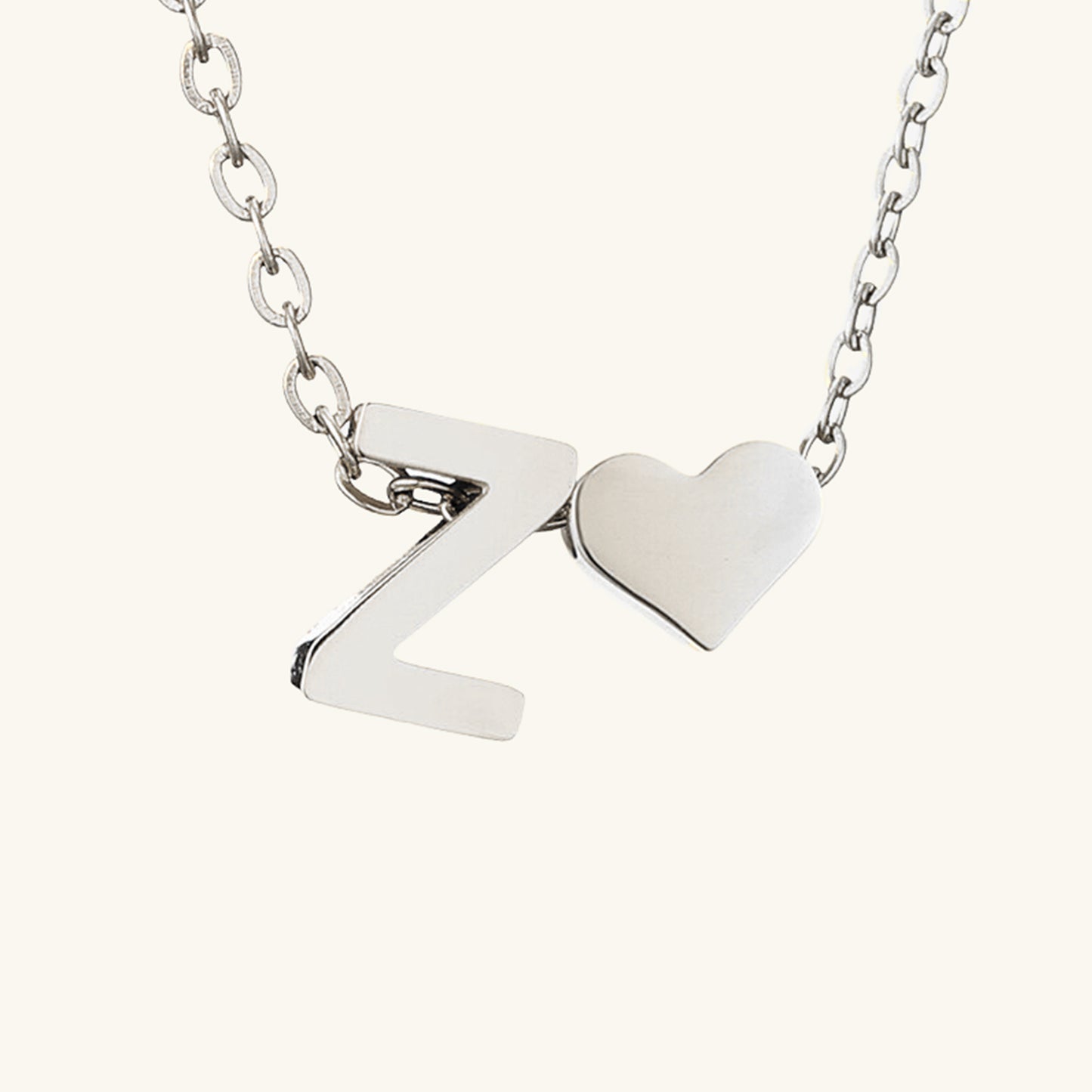 Small Heart Initial Letter Necklace - Wrenlee