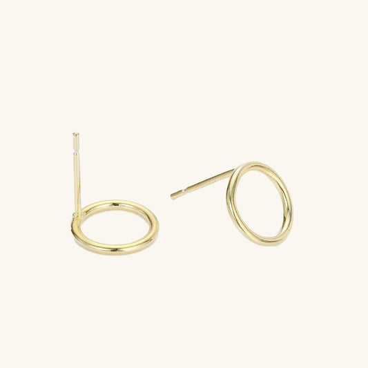 Minimalist Stud Circle Earrings