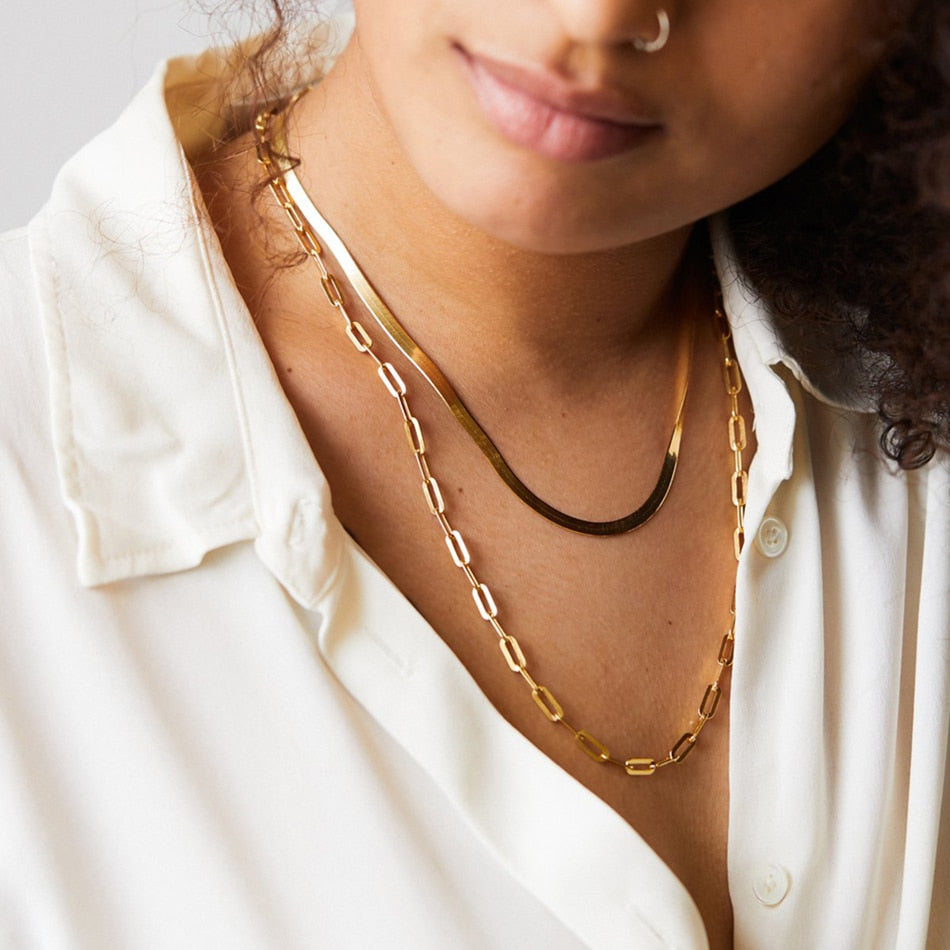 Paper Clip Chain Necklace - Wrenlee