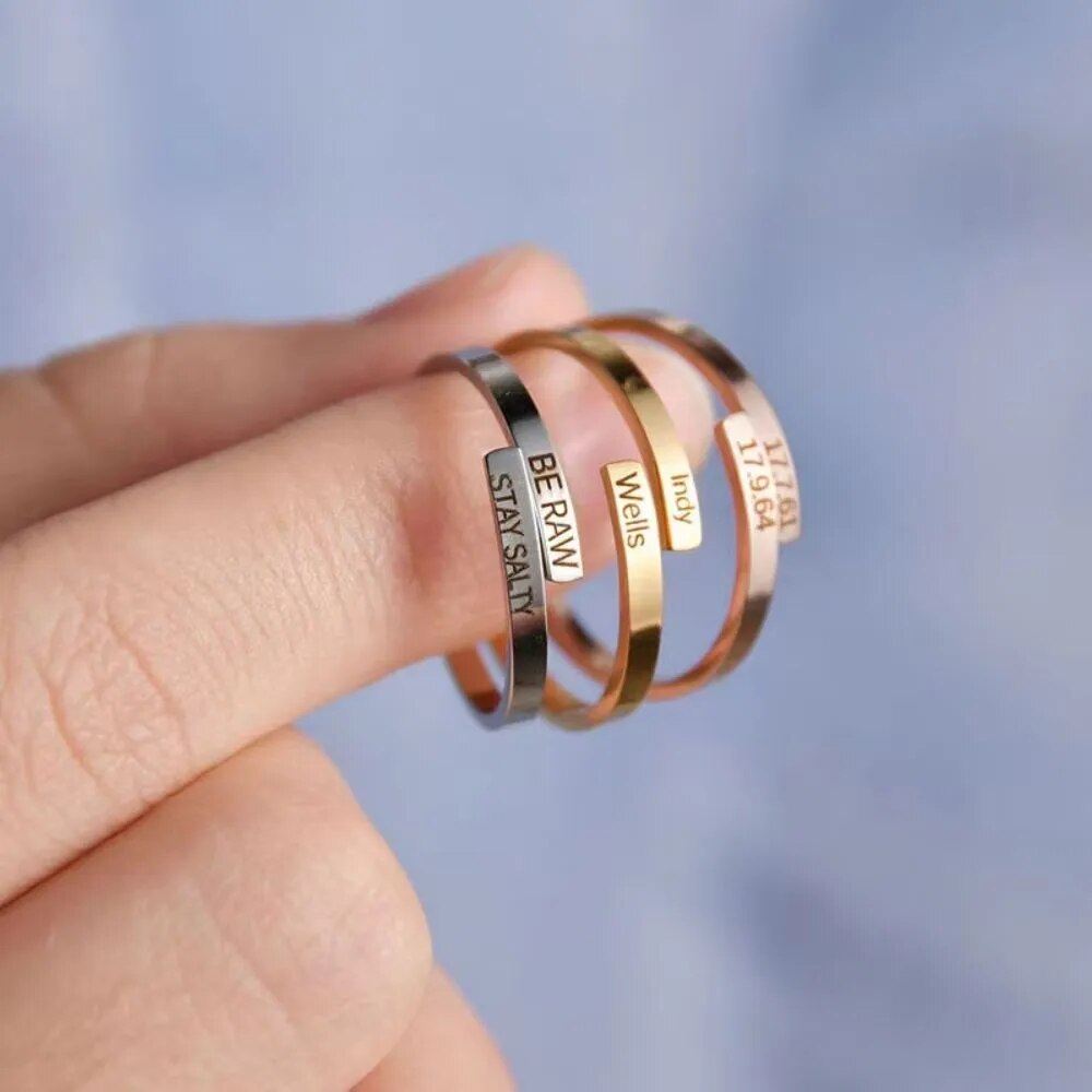 June Personalized Wrap Ring