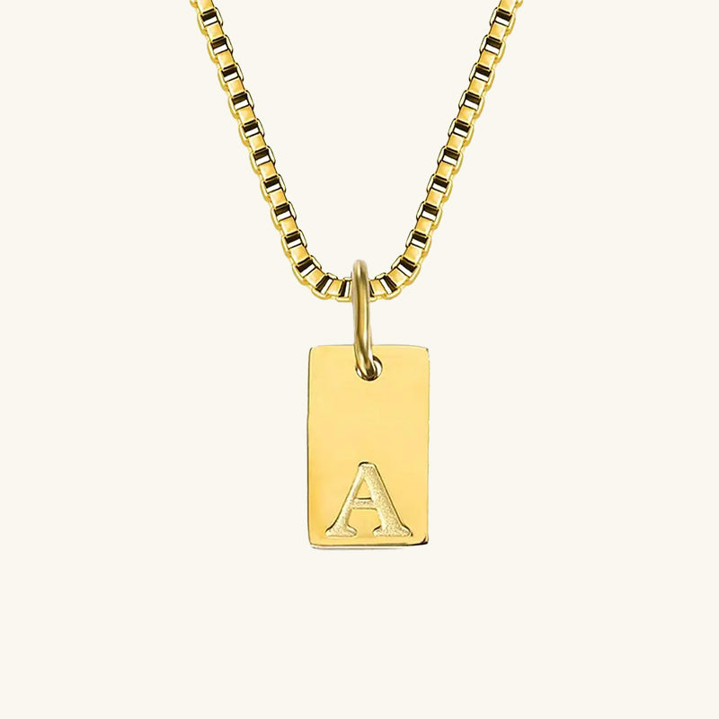 Engraved Box Chain Necklace