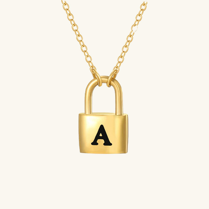 Padlock Initial Necklace